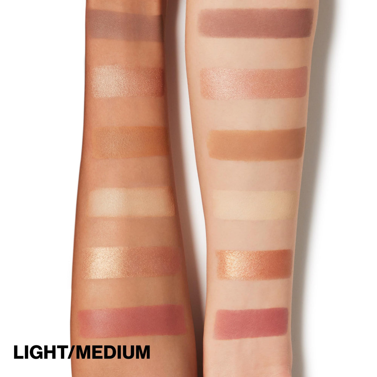 Smashbox swatches on arm close-up demonstrating blendable pigments