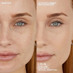 Smashbox pump dispensing foundation texture demonstrating smooth, blendable consistency