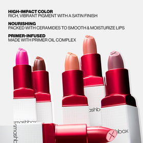 Smashbox lipstick in hand size comparison showing travel-friendly 0.14 ounce
