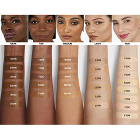 Smashbox applied on model's cheek showing natural second-skin finish benefit
