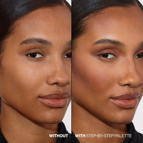 Smashbox open palette with mirror revealing three shades for on-the-go sculpting benefit