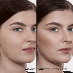 Smashbox open palette with mirror revealing three shades for easy touch-ups