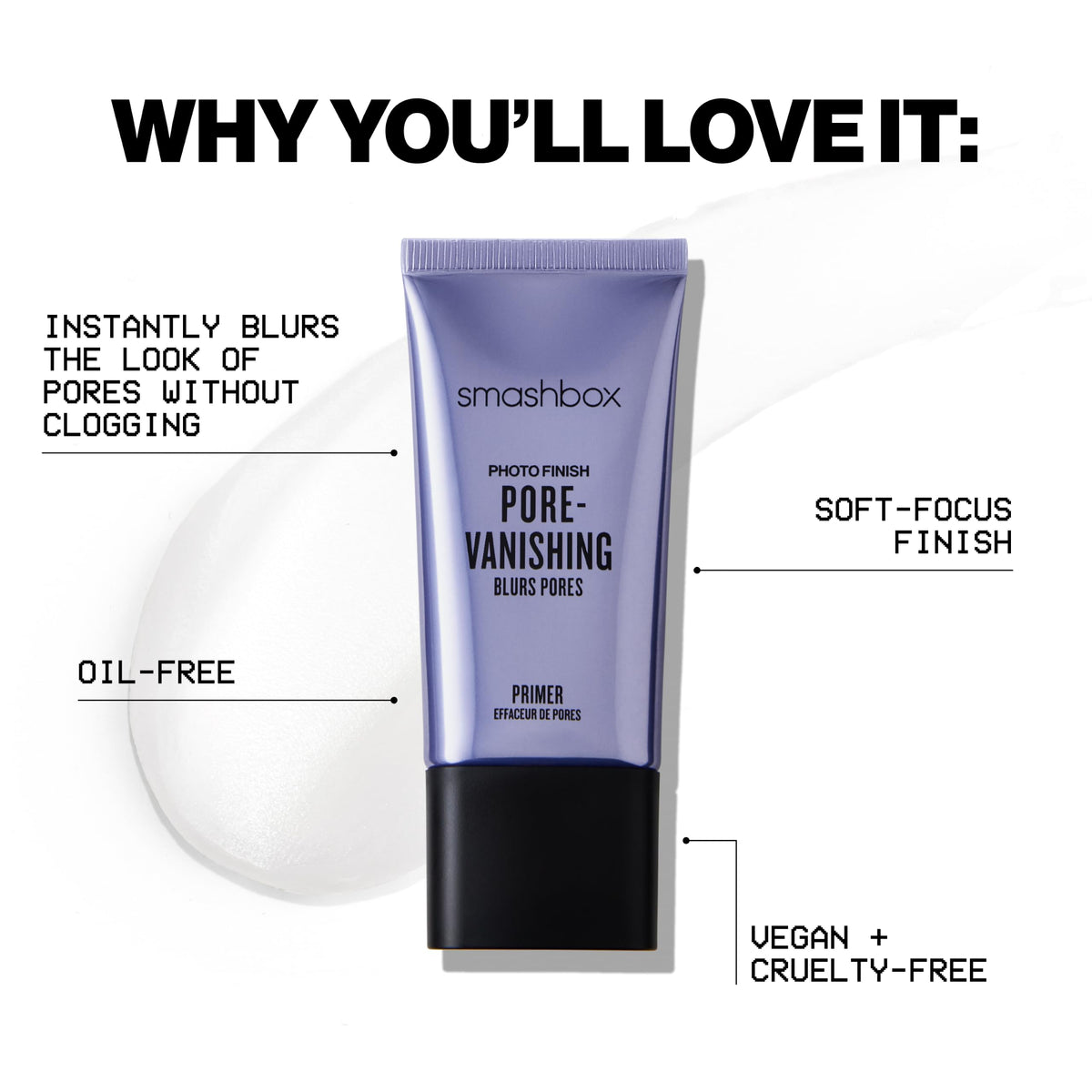 Smashbox primer next to ruler for bottle size comparison and travel-friendly benefit