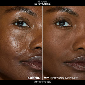 Smashbox primer swatch on skin demonstrating smooth, non-greasy finish benefit
