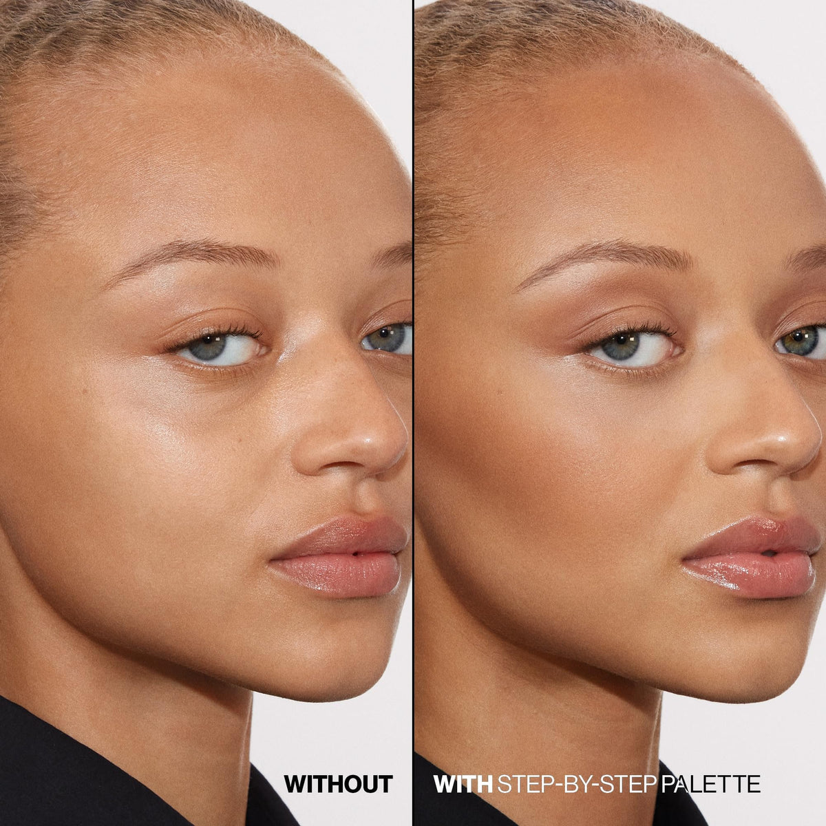 Smashbox powder pans close-up showing smooth texture for easy blending benefit