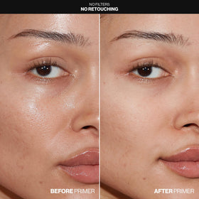 Smashbox primer being applied with fingertip for easy blending benefit