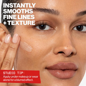 Smashbox before and after split highlighting blurred pores improvement