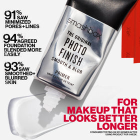 Smashbox primers placed beside foundation demonstrating smoother application benefit
