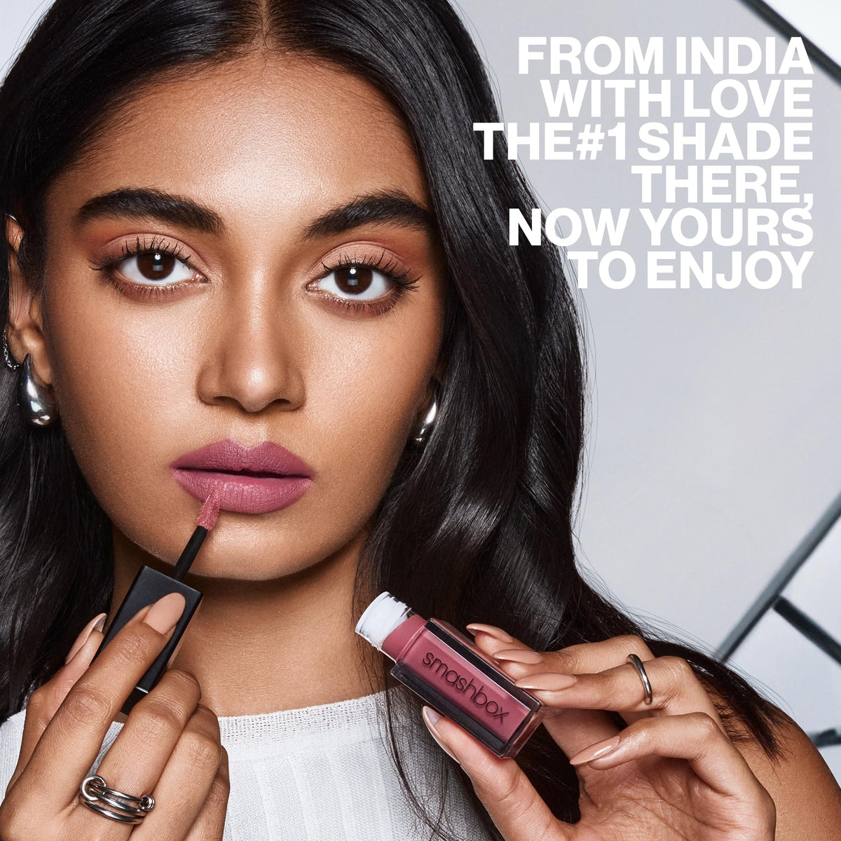 Smashbox swatch on arm showing Gula Bae pigment and true-to-shade payoff