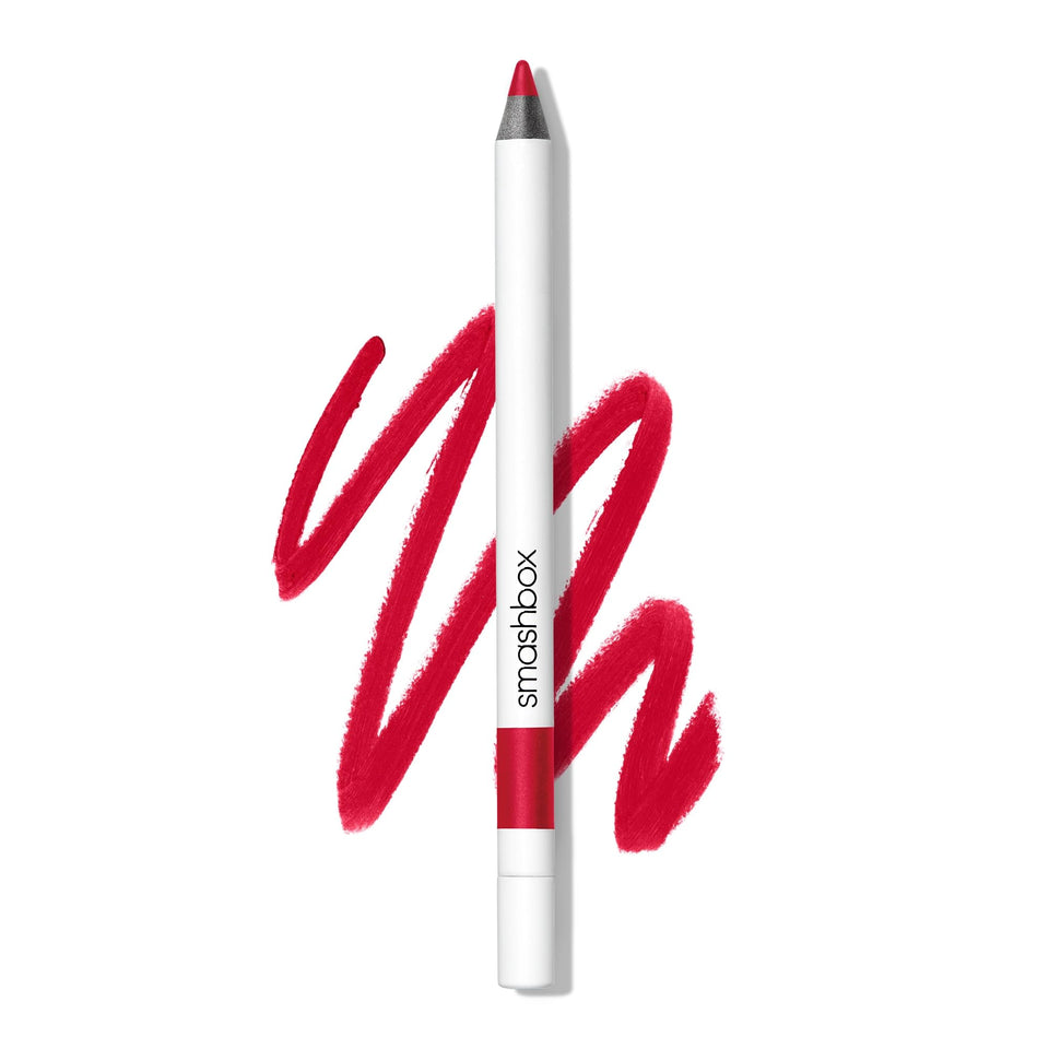 Smashbox pencil front packaging showing True Red shade and brand