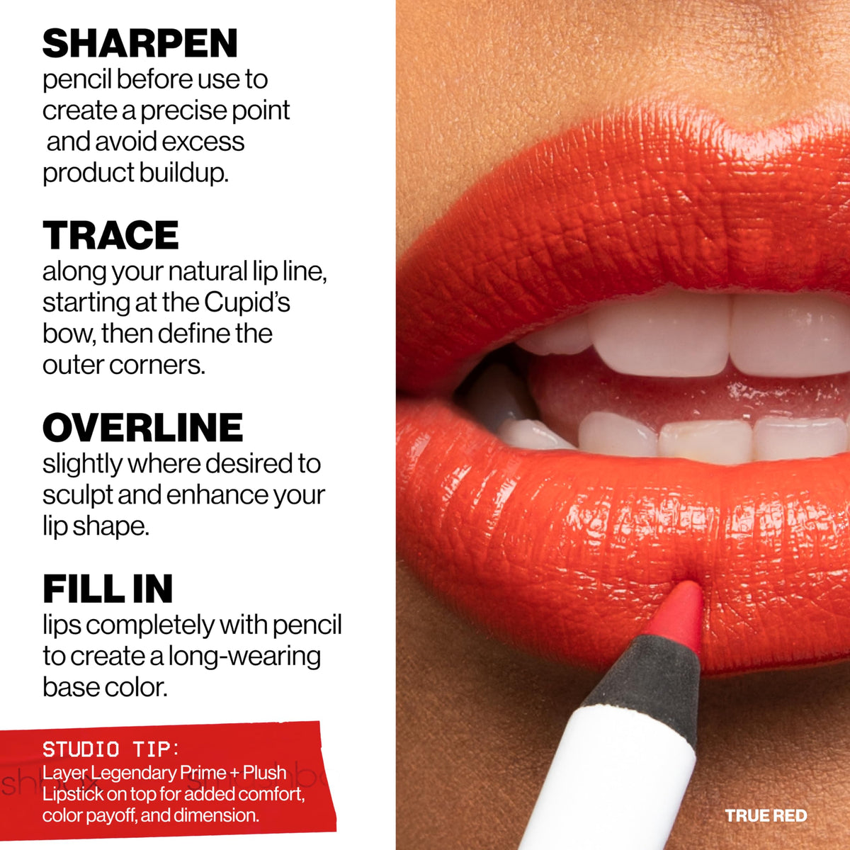 Smashbox texture swatch of True Red demonstrating smooth glide