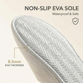 SMDZME slipper held in hand showing one-size-fit scale