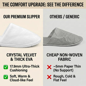 SMDZME slippers placed on hotel room floor suggesting guest-ready comfort