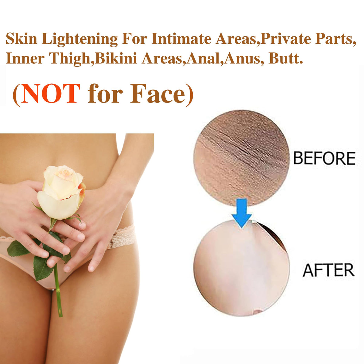 SMILEFACE used on bikini area showing targeted application for intimate-area brightening routines