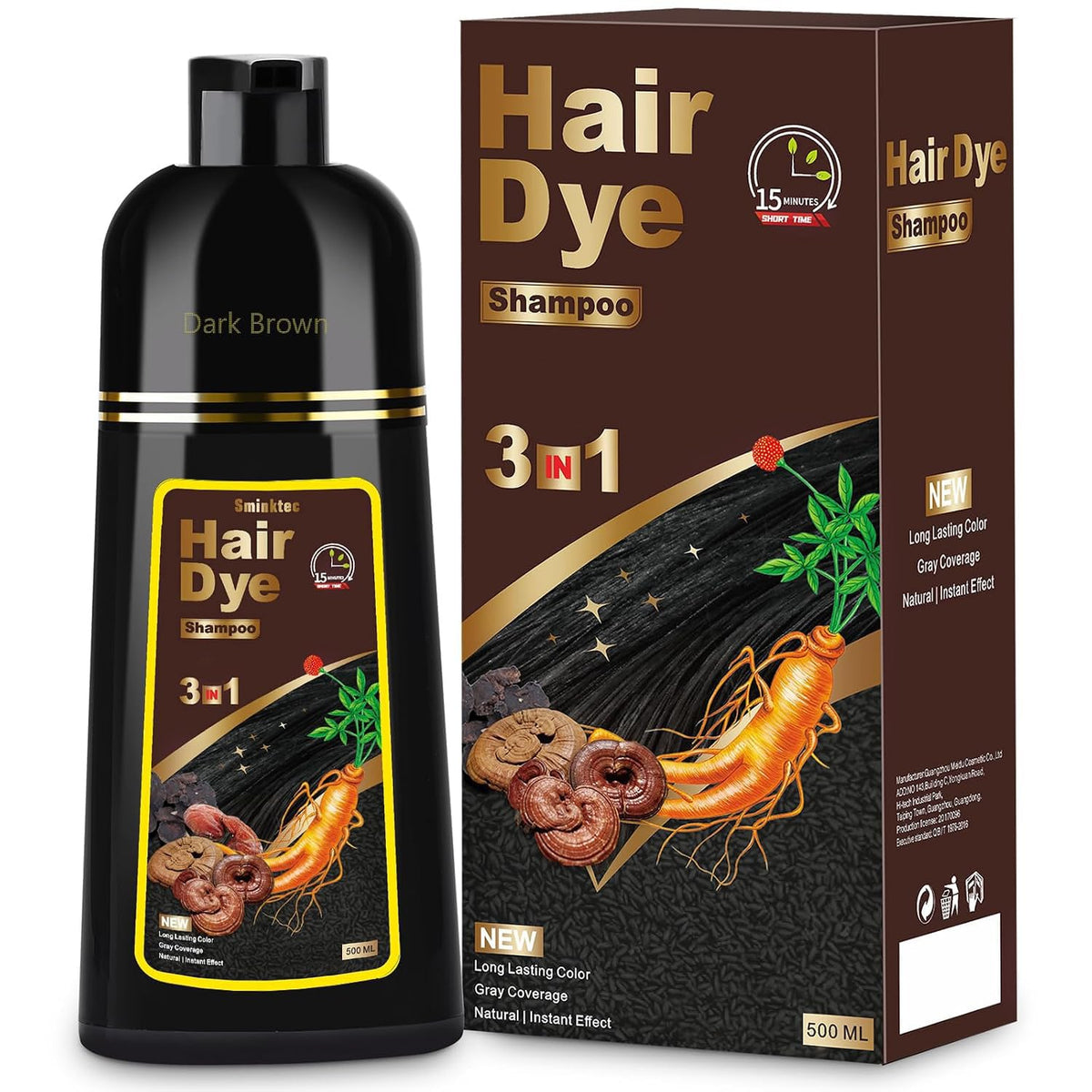 Sminktec front label showing product name and dark brown shade benefit