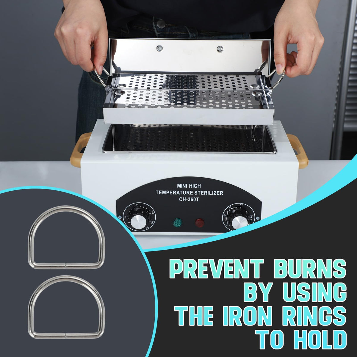 Smith Chu metal tools submerged in heated solution to loosen residue and oils