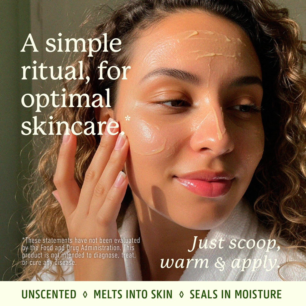 SMNutrition jar on bathroom vanity conveying everyday skincare use