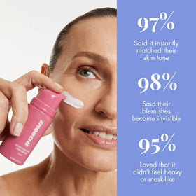 Smooche placed on vanity in a morning routine scene conveying quick everyday application benefit