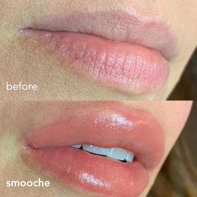 Smooche texture swiped on skin displaying non-sticky moisturizing effect