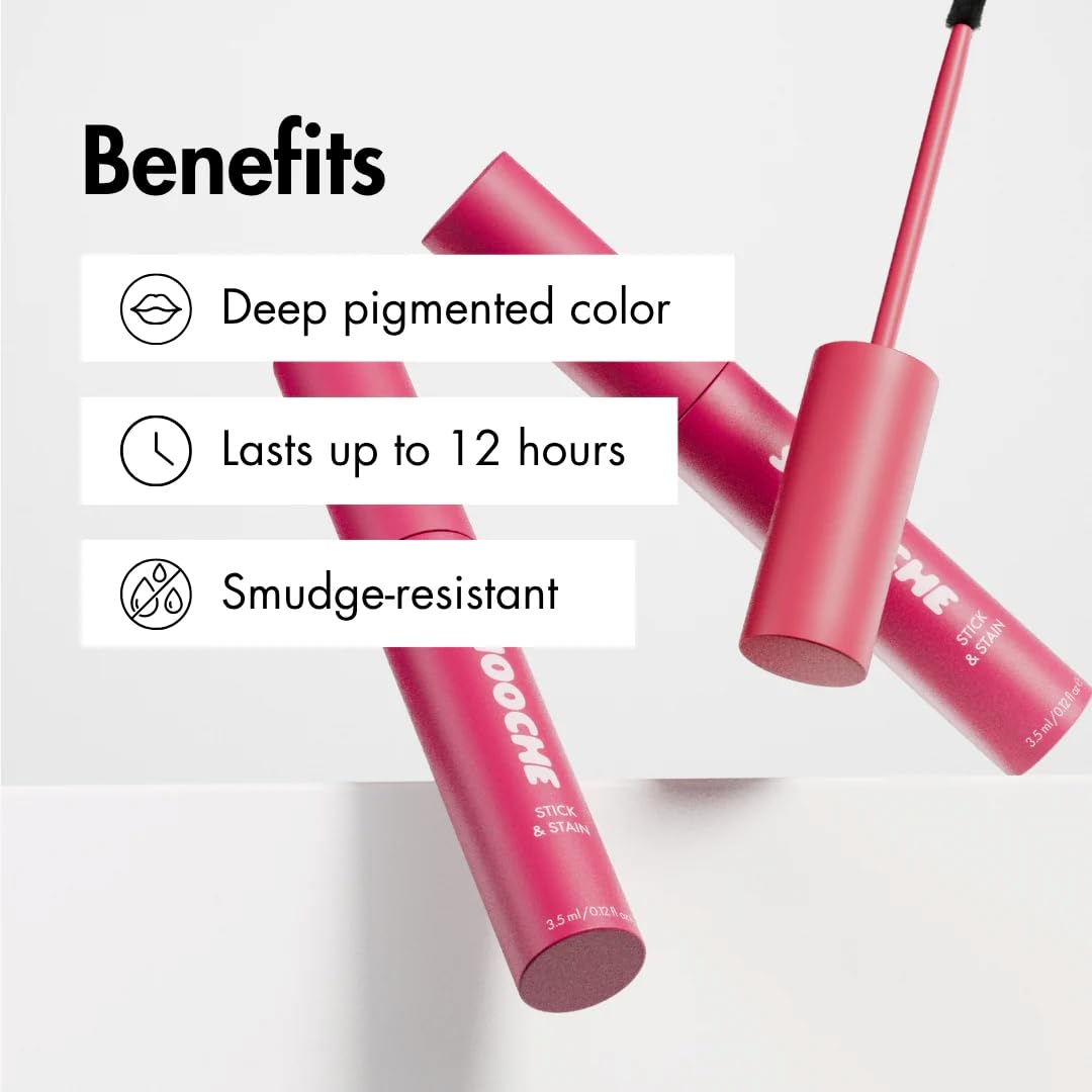 Smooche tube in hand showing size and travel-friendly convenience