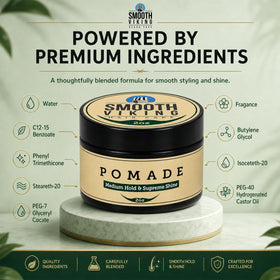 Smooth Viking applying pomade to damp hair for stronger hold benefit