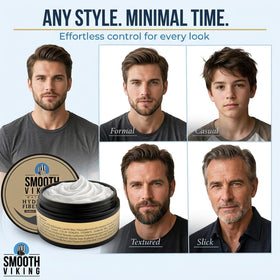 Smooth Viking before and after thinning area illustrating fuller-looking hair effect