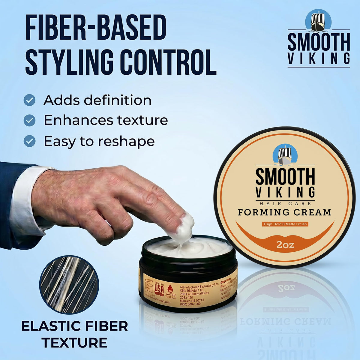 Smooth Viking cream on hand demonstrating easy application and spreadability