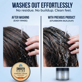 Smooth Viking defined curly hair showing frizz control and curl definition