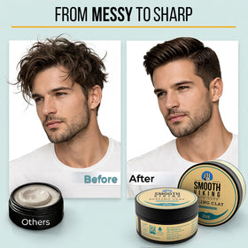 smooth viking styled hair on model displaying matte finish and natural-looking texture appeal