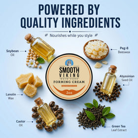 Smooth Viking beeswax and soybean oil ingredients highlighting nourishment