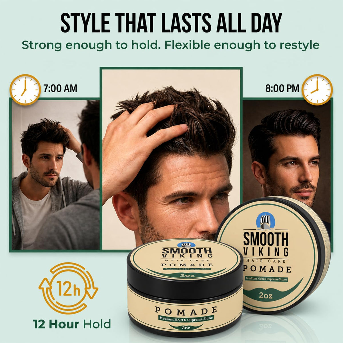 Smooth Viking label closeup highlighting ingredients and salon-grade benefit