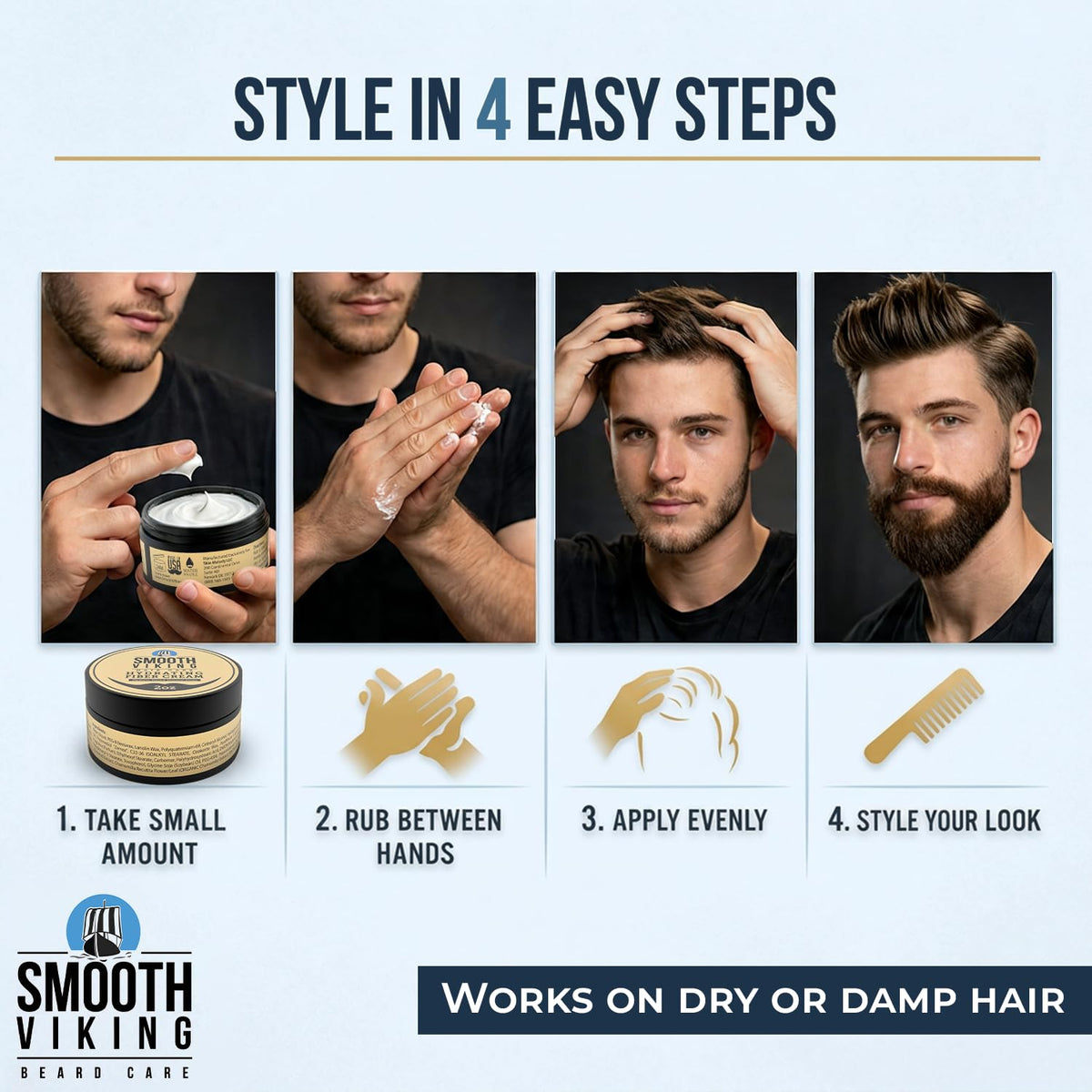 Smooth Viking used in bathroom mirror scene showing everyday grooming confidence