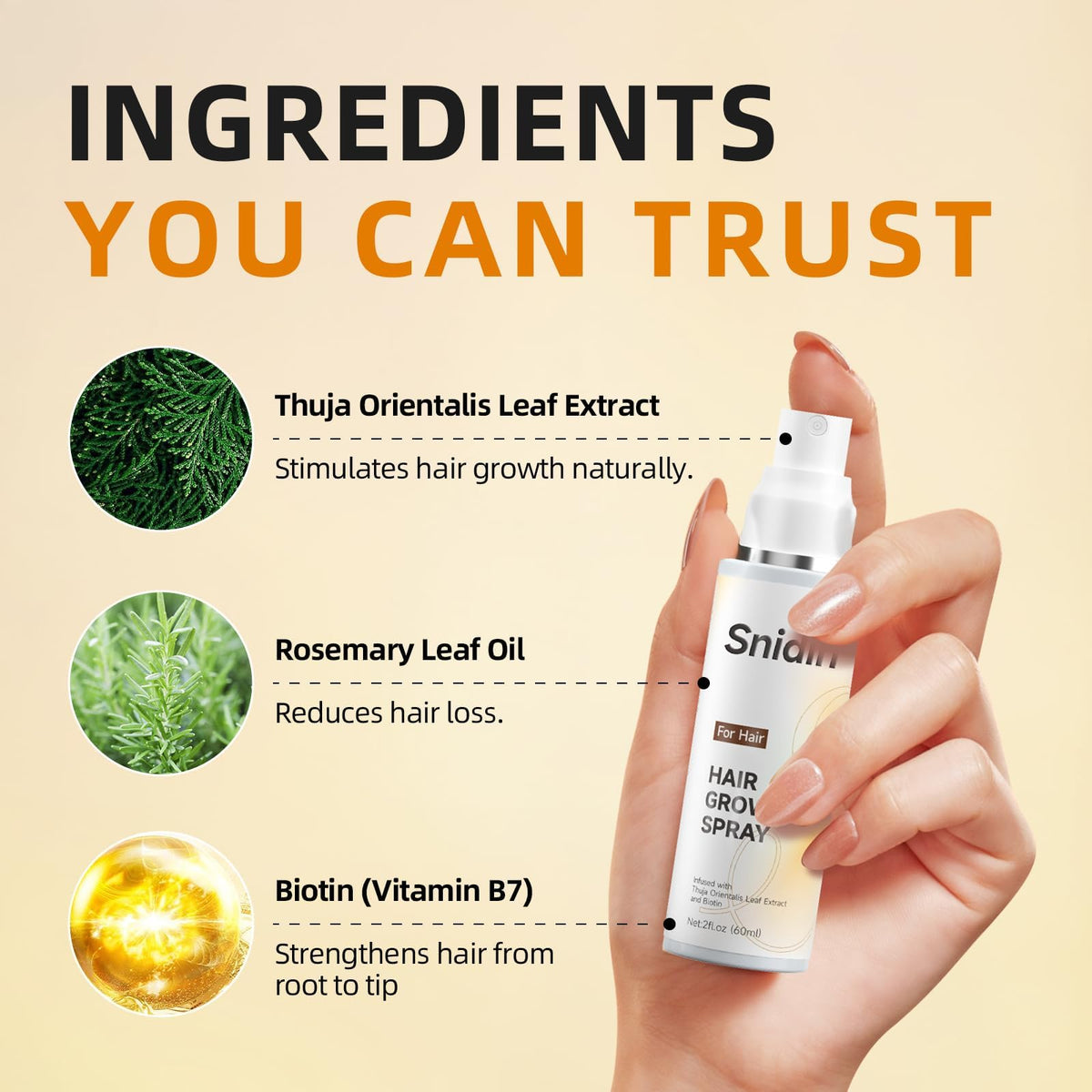 Snidin texture mist on hair illustrating lightweight shine and frizz control