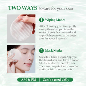 Snidin pad being applied to cheek showing instant hydration benefit