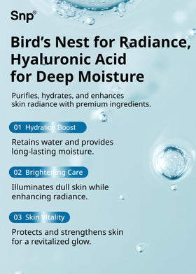 SNP label detail with ingredients list visible, communicating transparent formulation