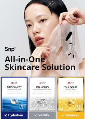 SNP Bird's Nest mask close-up showing essence texture and deep hydration boost