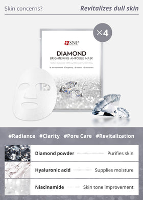 SNP Diamond mask close-up showing fine powder texture to refine and brighten
