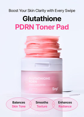 SNP double-sided pad close-up showing both sides and benefits for dual exfoliation and tone