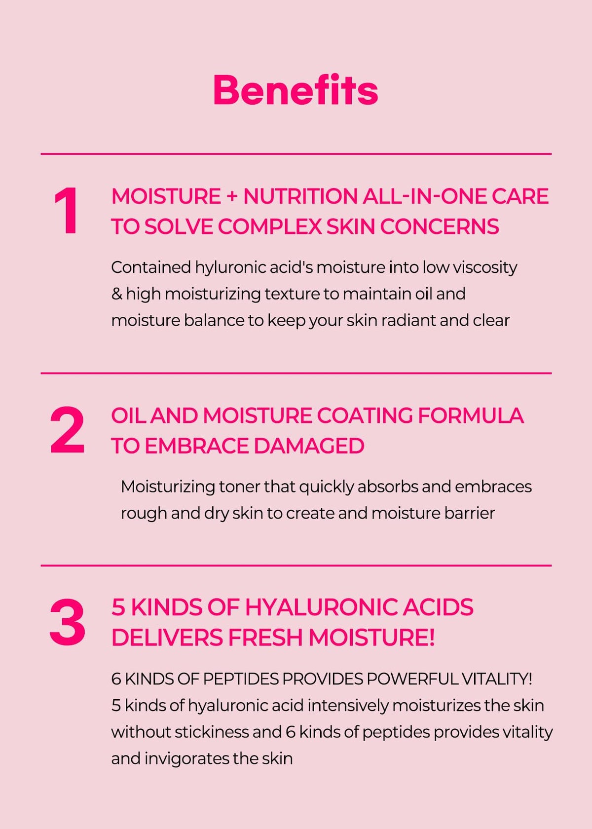 SNP close-up of product label, highlights peptides and hyaluronic acid benefits clearly