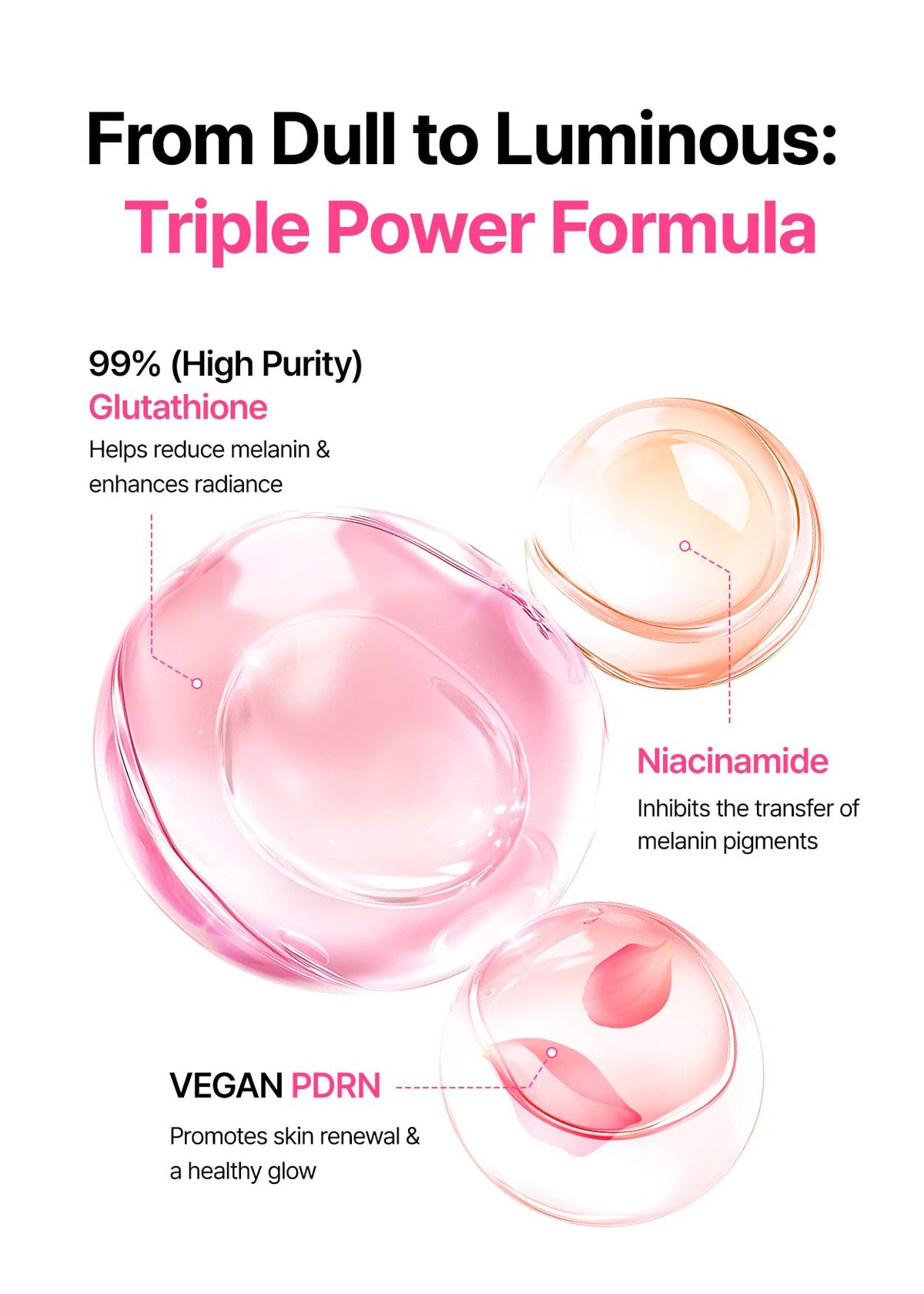 SNP pink vitamin C side detail with cherry blossom extract for brightening and tone