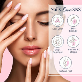 SNS Healthy Natural Nails application dip step demonstrating easy no-UV use