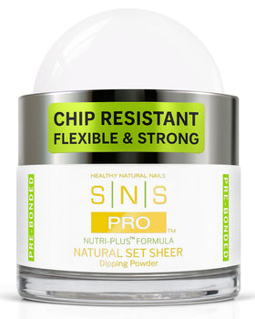 SNS Healthy Natural Nails jar front showing natural sheer shade and 2 oz size