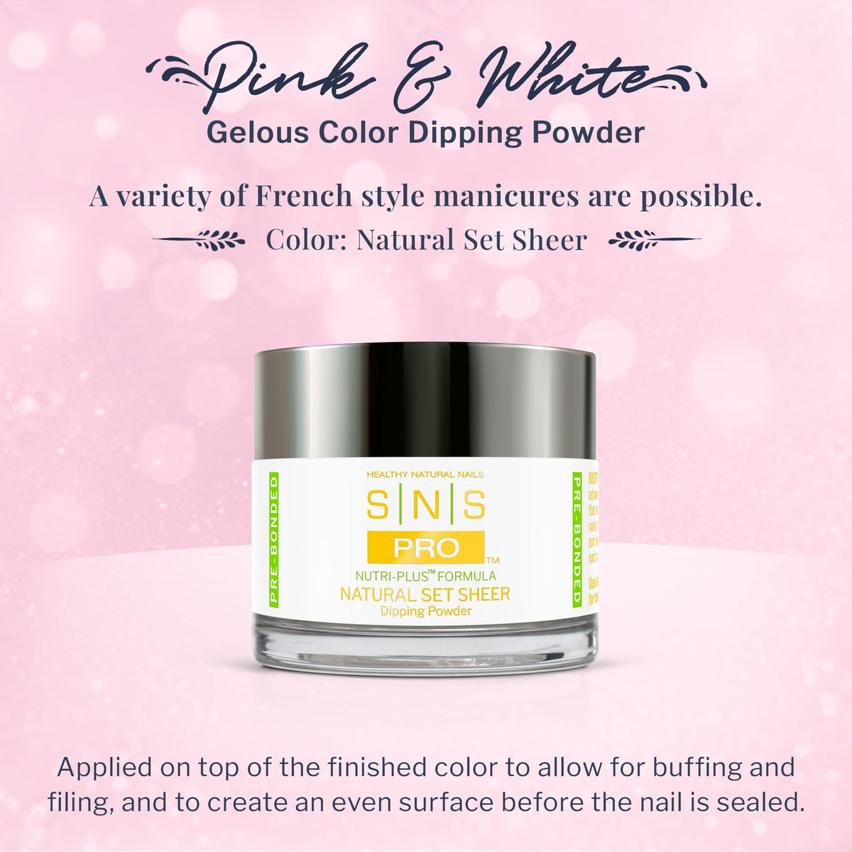 SNS Healthy Natural Nails powder close-up texture revealing fine, even pigments