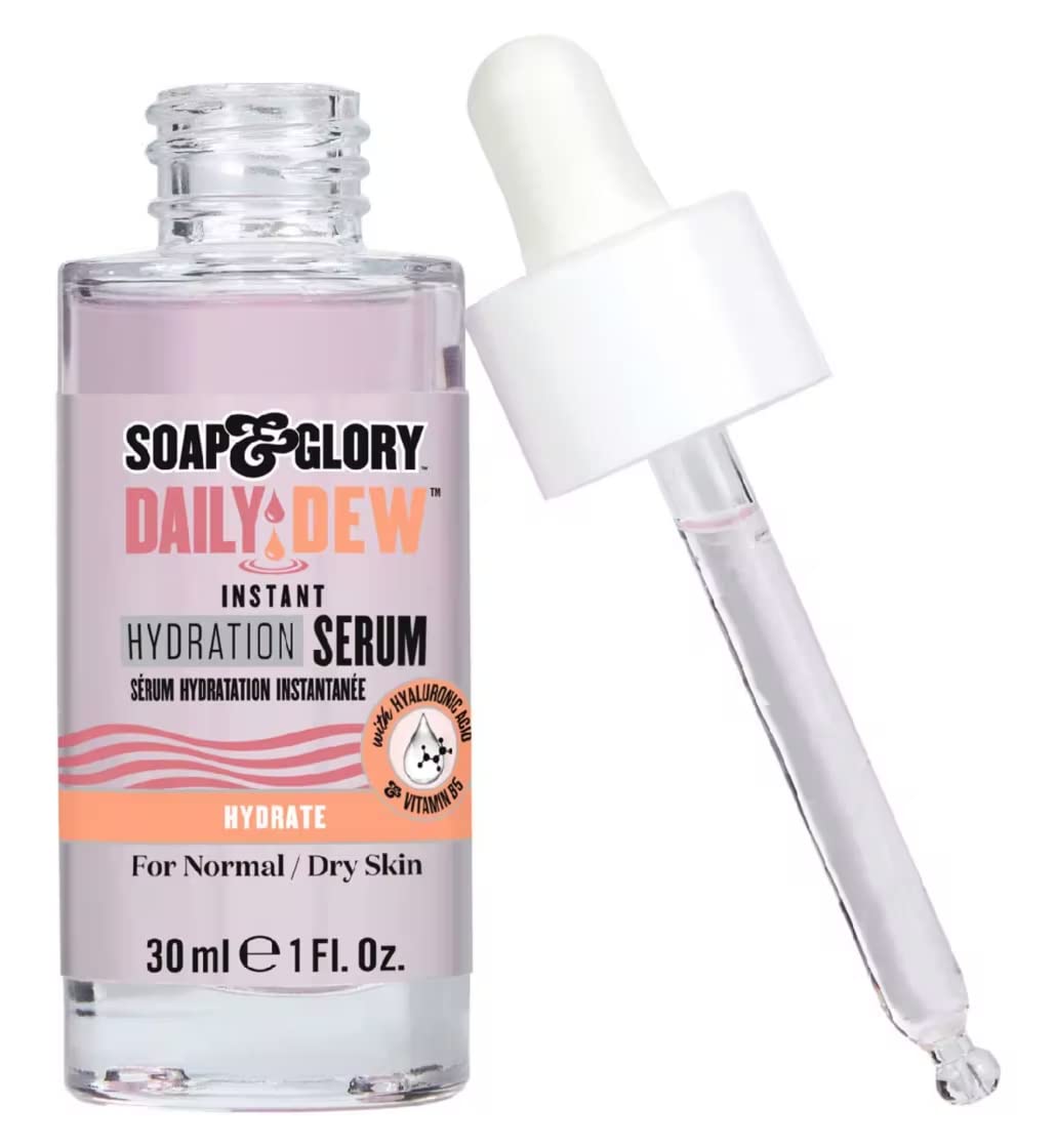 Soap & Glory texture close-up of serum drops highlighting lightweight feel