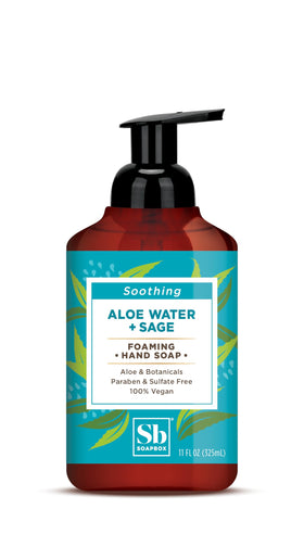 Soapbox 11oz pump bottle close-up highlighting pump top and convenient dispensing benefit