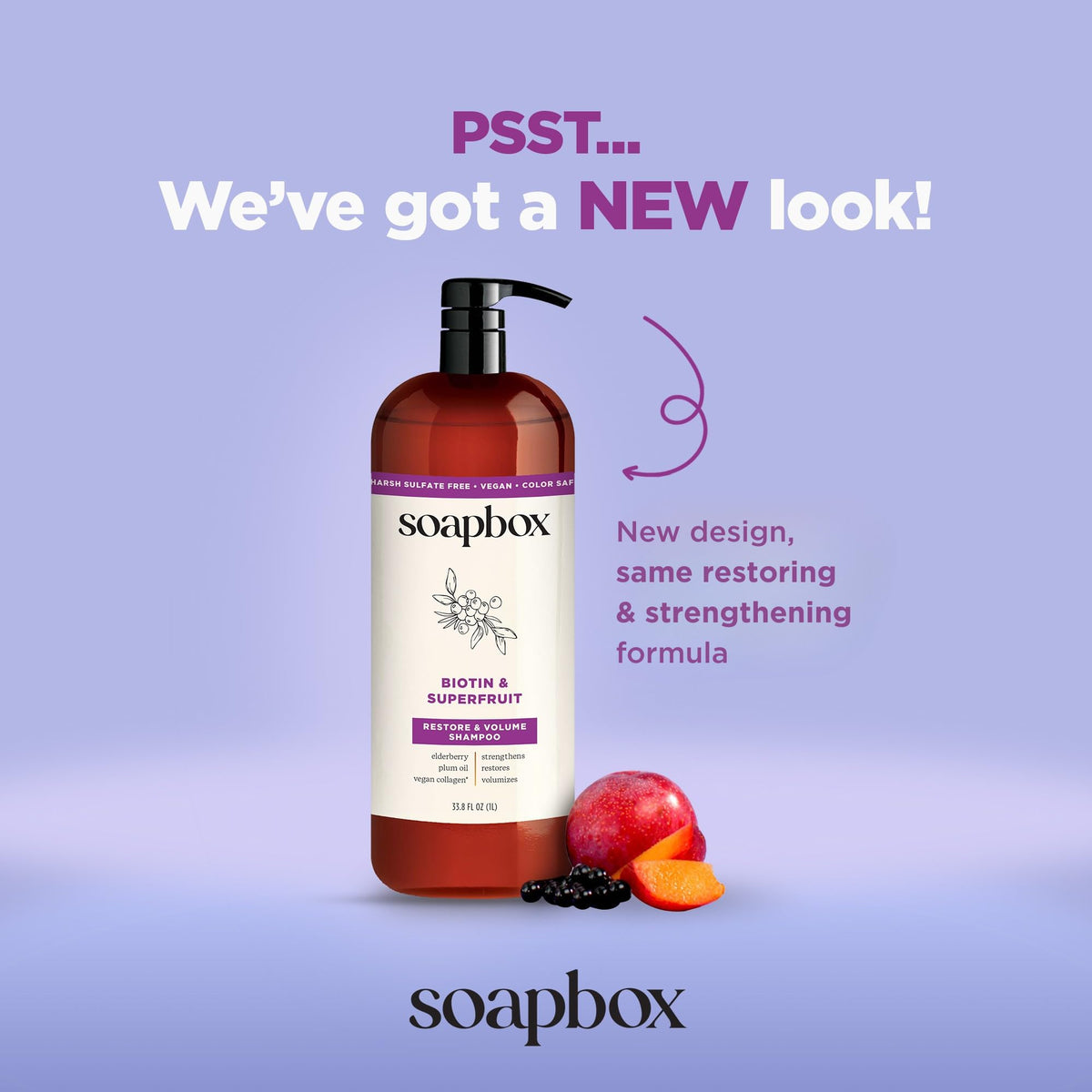 Soapbox shampoo pour showing texture and gentle cleansing action