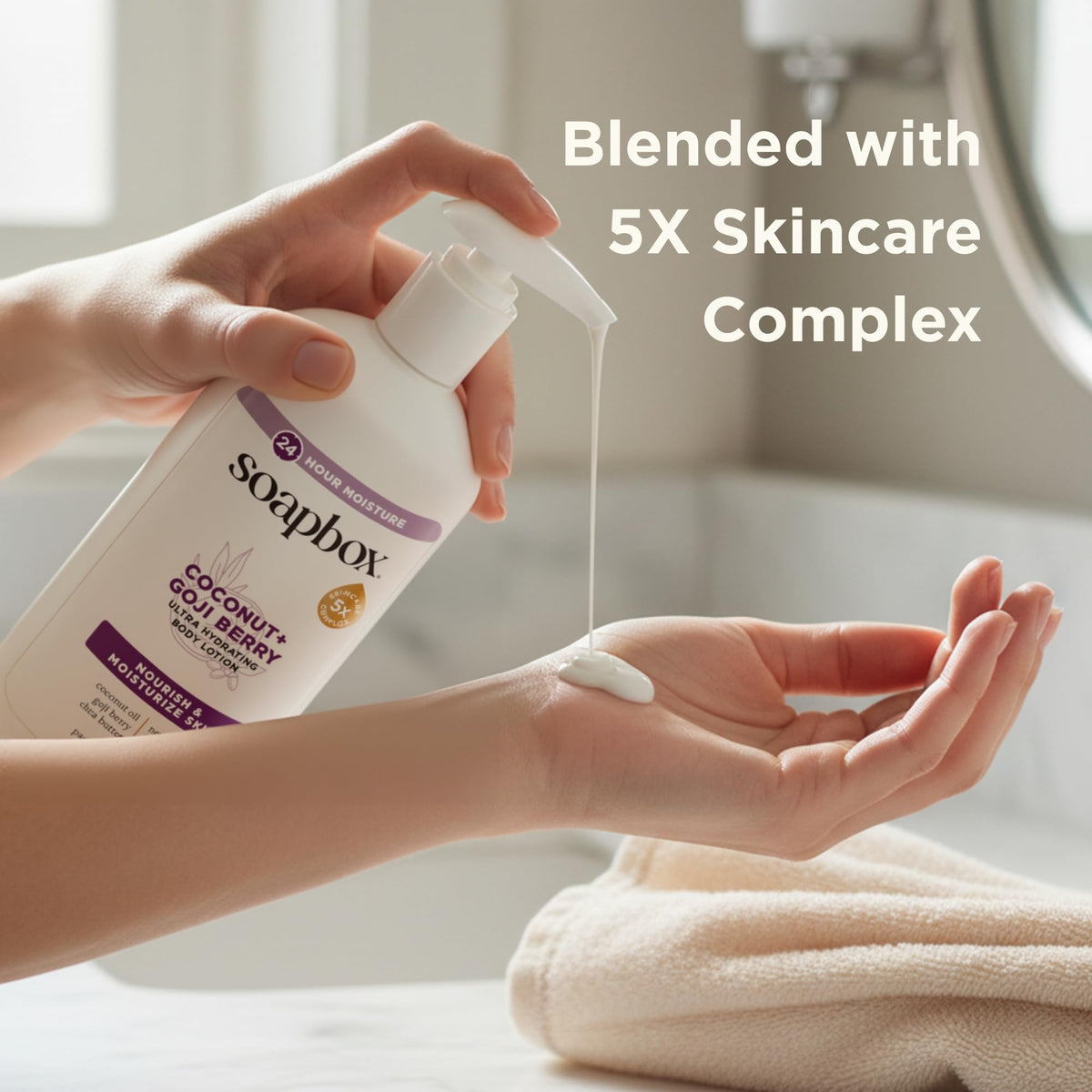Soapbox lotion texture close-up showing smooth lightweight consistency