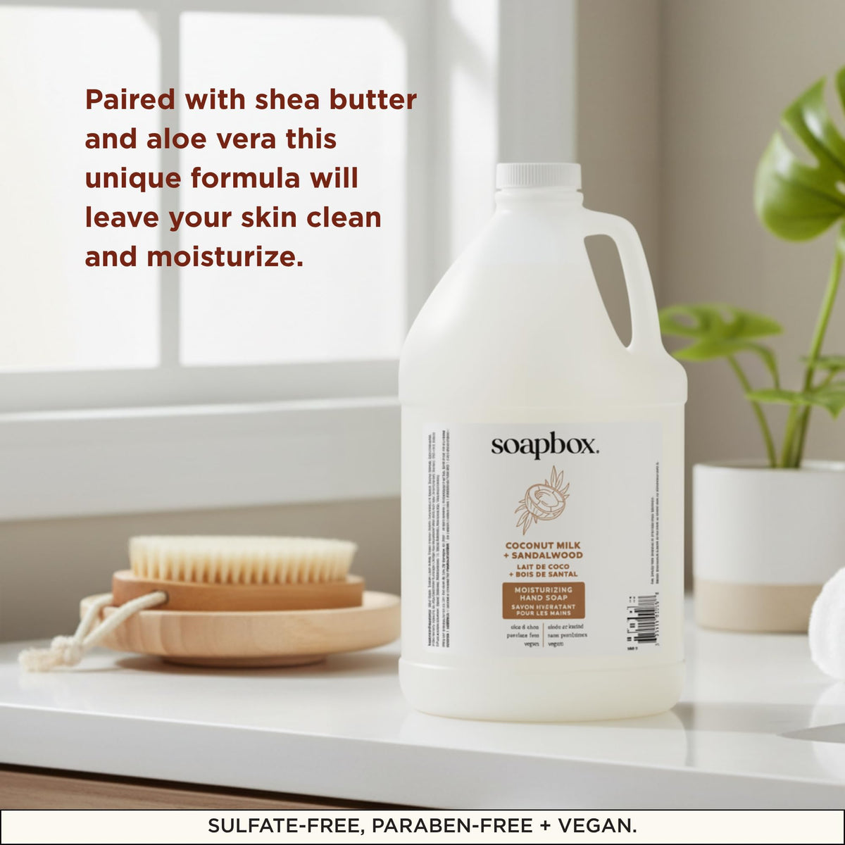 Soapbox being poured into a dispenser for convenient refill