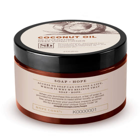 Soapbox coconut and shea butter ingredients staged to show natural moisturizing benefits