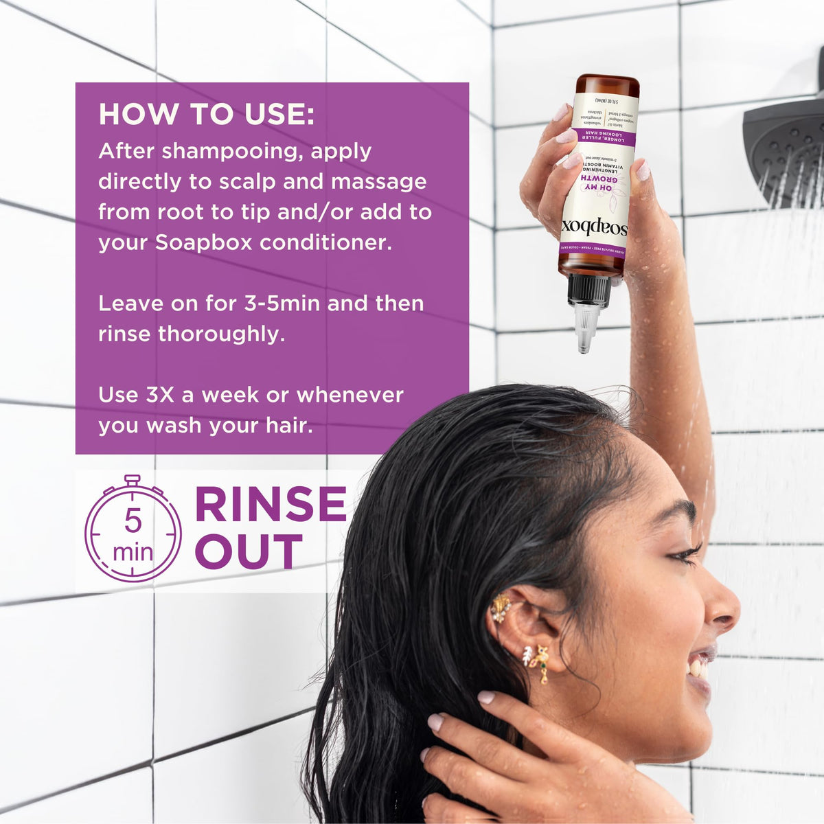 Soapbox ingredients label highlighting biotin, collagen, and vitamin C